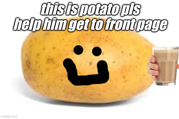 Potato | this is potato pls help him get to front page | image tagged in potato | made w/ Imgflip meme maker