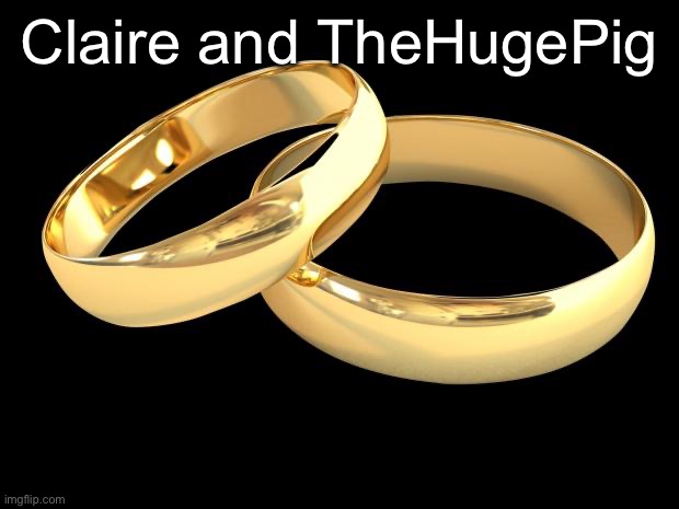 wedding rings | Claire and TheHugePig | image tagged in wedding rings | made w/ Imgflip meme maker