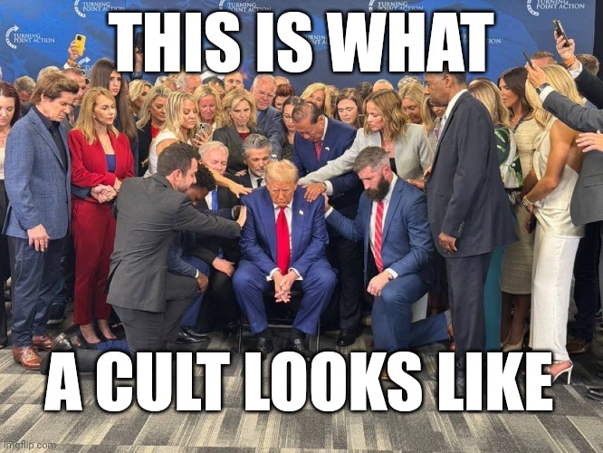 Trump Cult | THIS IS WHAT; A CULT LOOKS LIKE | image tagged in trump cult | made w/ Imgflip meme maker