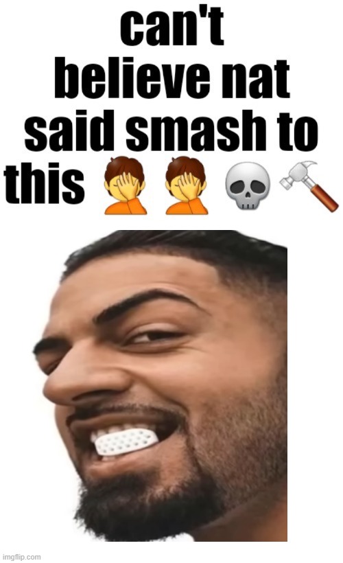 Can’t believe nat said smash to this | image tagged in can t believe nat said smash to this | made w/ Imgflip meme maker