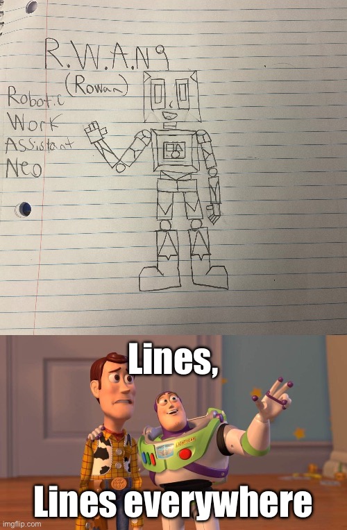 So many lines. | Lines, Lines everywhere | image tagged in buzzlightyear | made w/ Imgflip meme maker