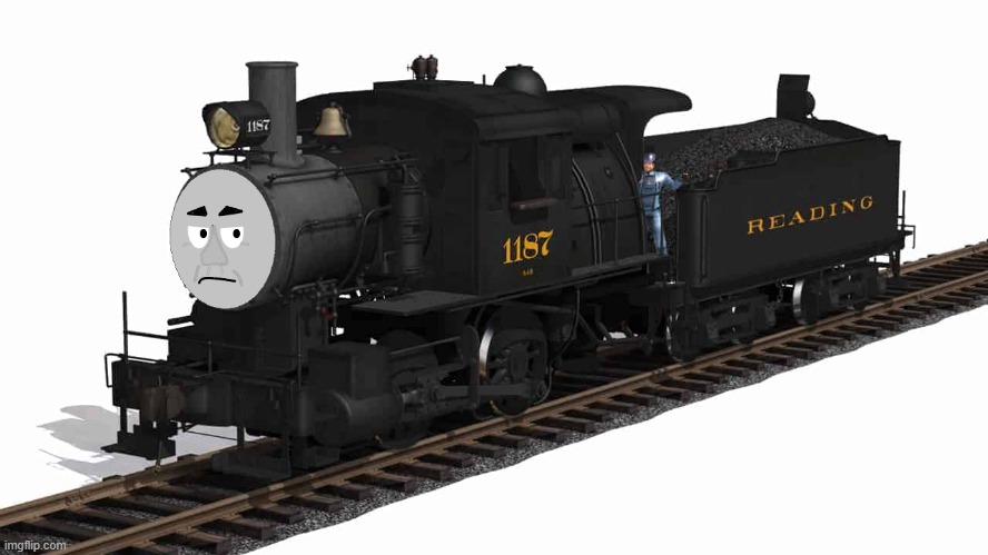 a new train OC has appeared! His name is Dustin, but others call him Dinky because... look at him (he hates that nickname) | made w/ Imgflip meme maker
