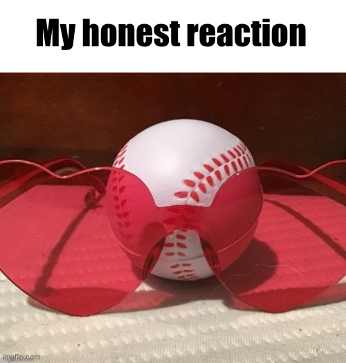 baseball sunglasses | My honest reaction | image tagged in baseball sunglasses | made w/ Imgflip meme maker