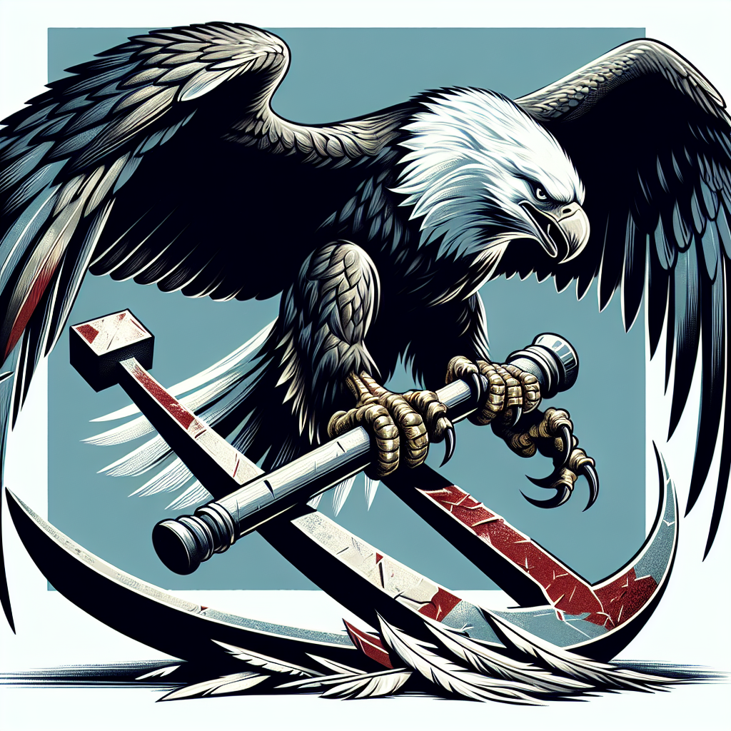 High Quality bald eagle destroying a communist sickle and hammer Blank Meme Template