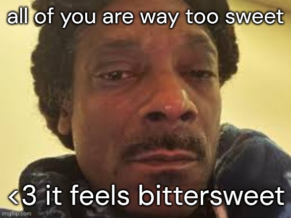 why does anyone care, when just months ago nobody was bumping me | all of you are way too sweet; <3 it feels bittersweet | image tagged in sad snoop dogg,i seriously love all of you,please dont worry so much,i would never quit on life | made w/ Imgflip meme maker