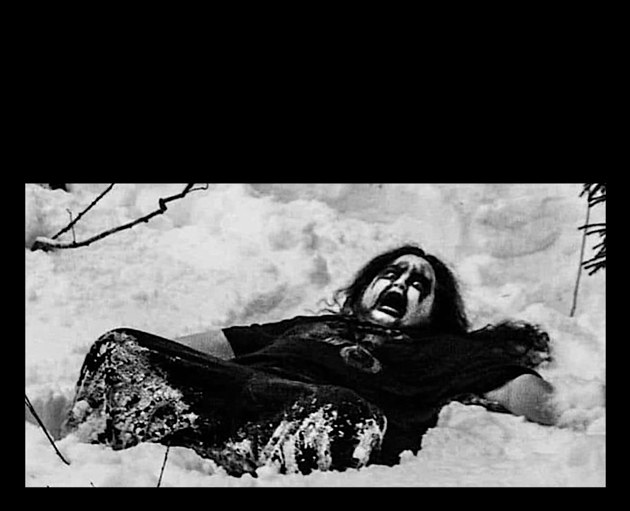 Black Metal Kid in Snow Album Cover Blank Meme Template