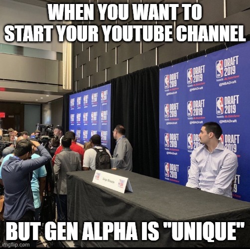 http://www.youtube.com/@werewolfgoddess2687 | WHEN YOU WANT TO START YOUR YOUTUBE CHANNEL; BUT GEN ALPHA IS "UNIQUE" | image tagged in you vs the popular kid,youtube,channel,youtuber,subscribe | made w/ Imgflip meme maker