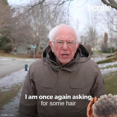 to be honest I don"t know | for some hair | image tagged in memes,bernie i am once again asking for your support | made w/ Imgflip meme maker