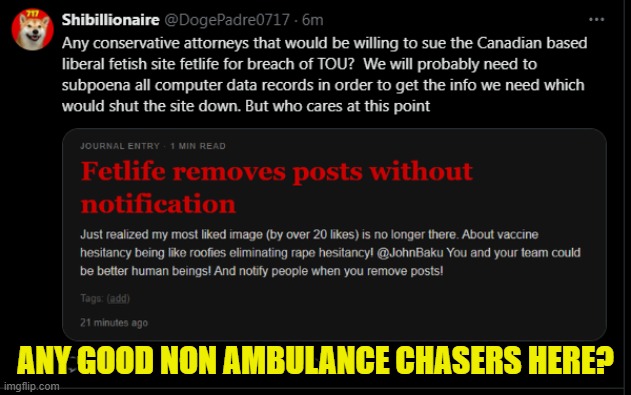 Asking for myself! | ANY GOOD NON AMBULANCE CHASERS HERE? | image tagged in canada,fetish,lawyers,ace attorney,lawsuit,terms and conditions | made w/ Imgflip meme maker