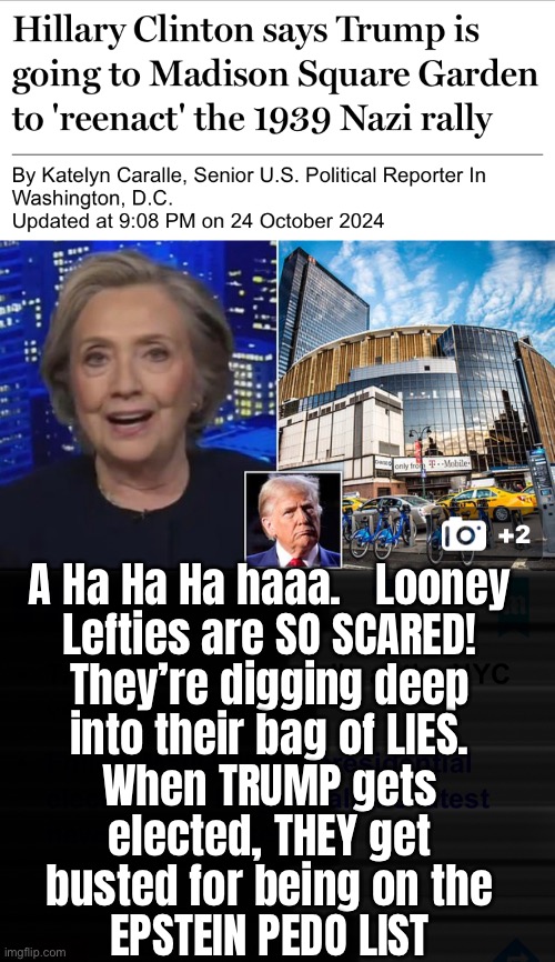 PLUS All of the OTHER Deep DARKNESS He Will Expose | A Ha Ha Ha haaa.   Looney
Lefties are SO SCARED!
They’re digging deep
into their bag of LIES.
When TRUMP gets
elected, THEY get
busted for being on the
EPSTEIN PEDO LIST | image tagged in memes,powerful dems r evil,lefty freaks have no morals,anything goes,rape torture kill children and others,fkh voters gotohell | made w/ Imgflip meme maker
