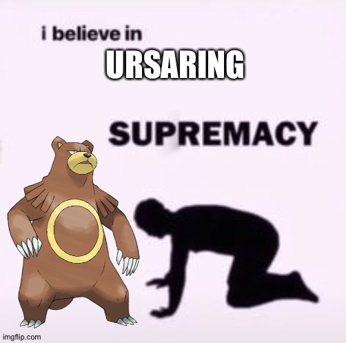 Ursaring the #1 pokebear of awesomeness! | URSARING | image tagged in i believe in supremacy | made w/ Imgflip meme maker