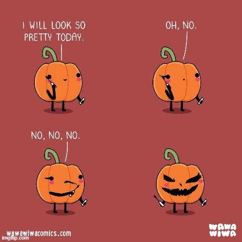 image tagged in pumpkin,makeup,mascara,jack-o-lantern,oh no,halloween | made w/ Imgflip meme maker