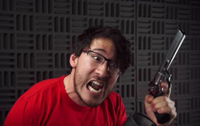 markiplier with a gun Blank Meme Template