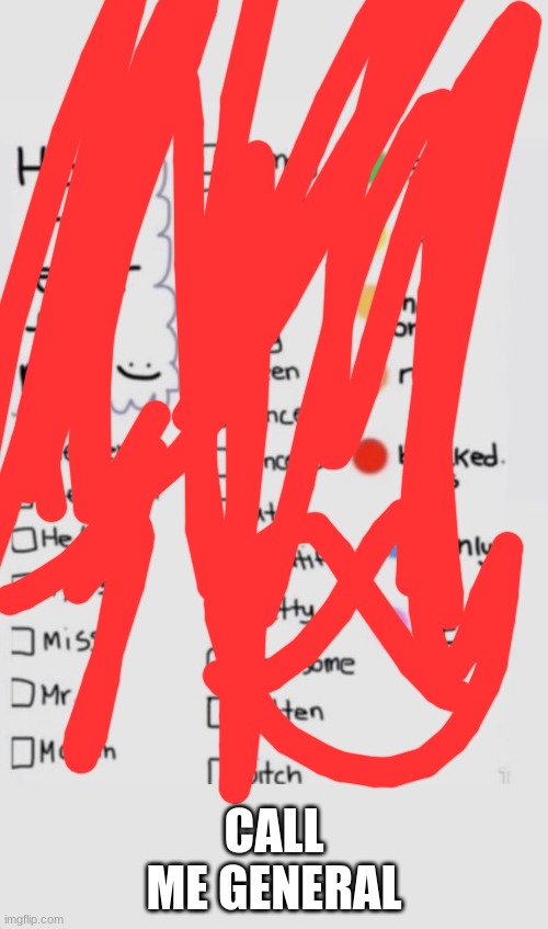 How To Refer To Me :) | CALL ME GENERAL | image tagged in how to refer to me | made w/ Imgflip meme maker