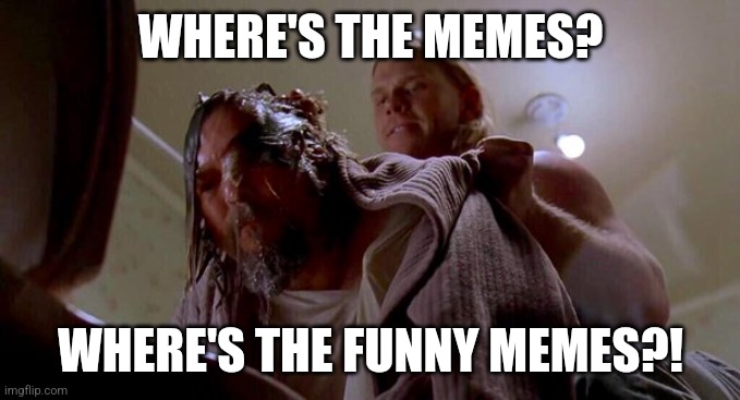 I'm done asking politely. | WHERE'S THE MEMES? WHERE'S THE FUNNY MEMES?! | image tagged in where's the money lebowski | made w/ Imgflip meme maker