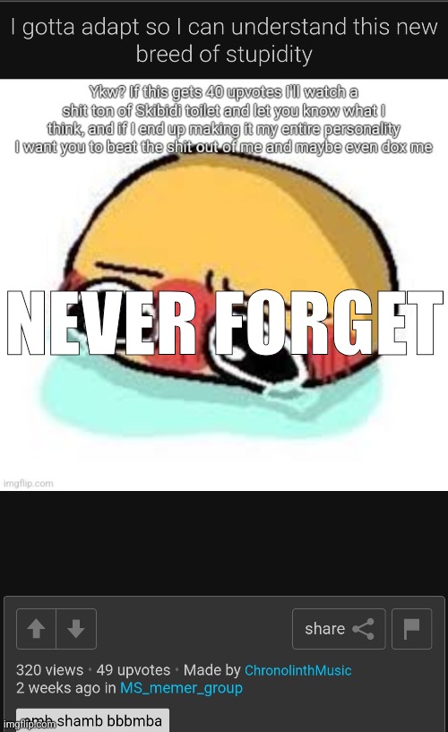 NEVER FORGET | made w/ Imgflip meme maker