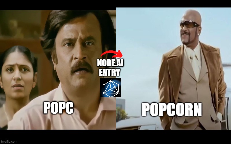 rajinikanth meme | NODE.AI
ENTRY; POPCORN; POPC | image tagged in comedy | made w/ Imgflip meme maker