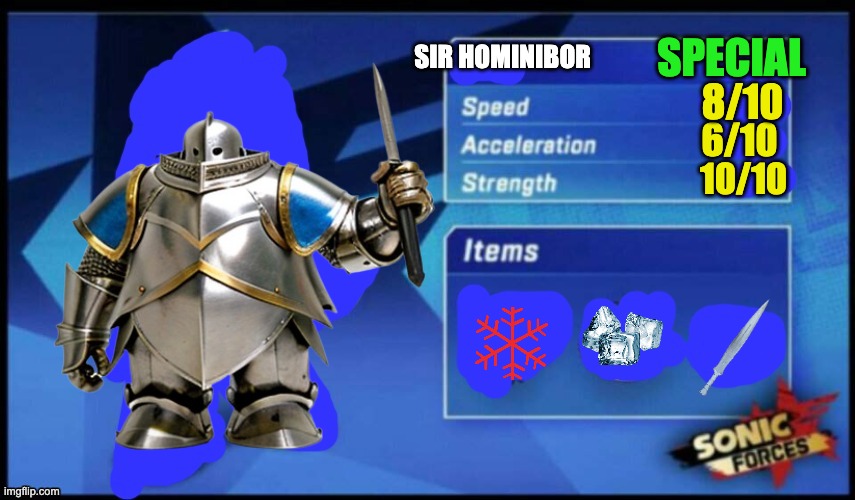 [UPDATED] Sonic Forces Meme Battle | SPECIAL; SIR HOMINIBOR; 8/10; 6/10; 10/10 | image tagged in updated sonic forces meme battle | made w/ Imgflip meme maker