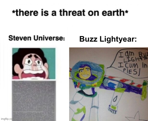 *There is a threat on earth* | Buzz Lightyear: | image tagged in there is a threat on earth | made w/ Imgflip meme maker