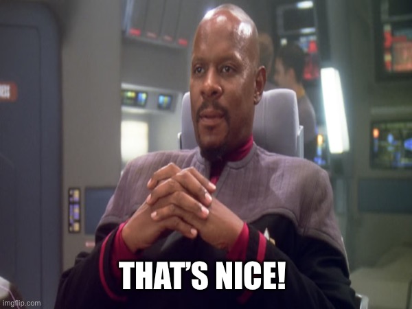 Captain Sisko -That’s Nice | THAT’S NICE! | image tagged in memes | made w/ Imgflip meme maker