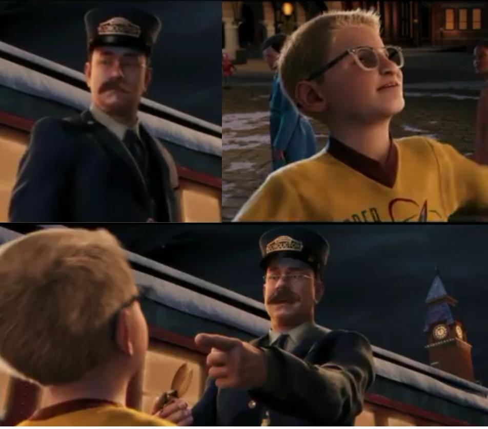 High Quality polar express kid complaining to conductor Blank Meme Template