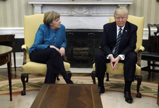 Trump and Merkel Blank Meme Template