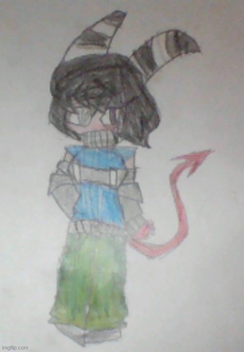 Who remembers this drawing of her? | image tagged in mayu but i remembered the tail | made w/ Imgflip meme maker