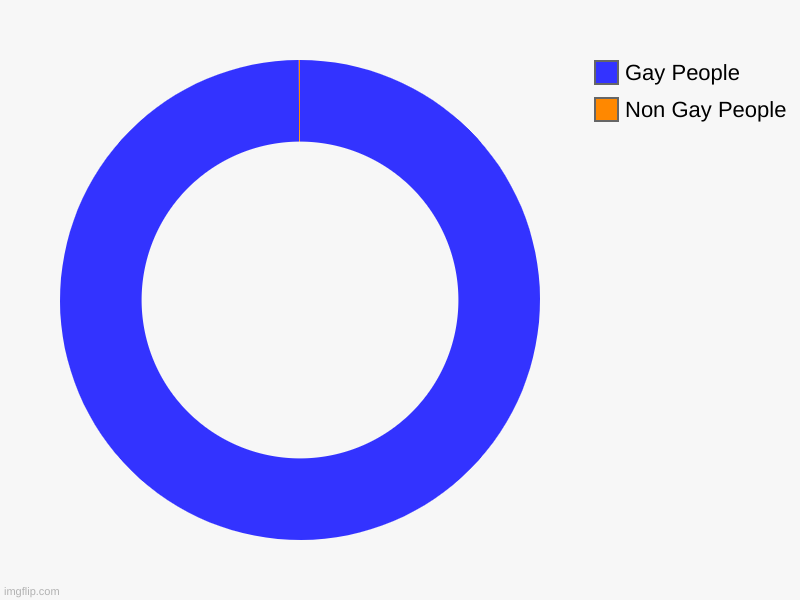 Non Gay People , Gay People | image tagged in charts,donut charts | made w/ Imgflip chart maker