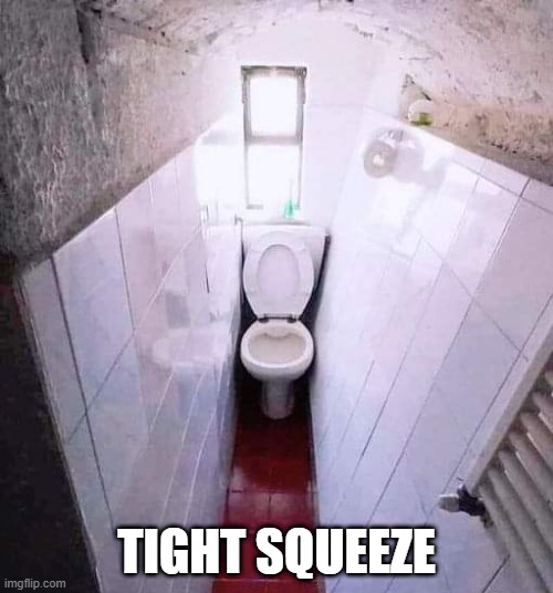 Small Bathroom | TIGHT SQUEEZE | image tagged in you had one job | made w/ Imgflip meme maker