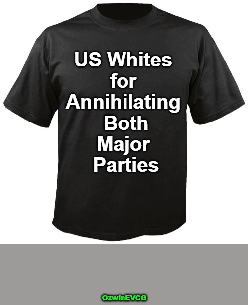 Alternative Merchandise Option Spoofing the "This Group for Him" and "That Group for Her" Election 2024 Motif. | US Whites 

for 

Annihilating 

Both

Major 

Parties; OzwinEVCG | image tagged in donald trump,kamala harris,shirts,for sale,elections,third option | made w/ Imgflip meme maker