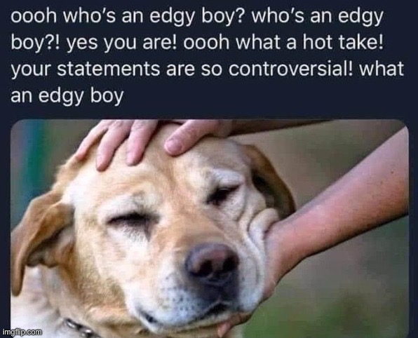 Who's an edgy boy? | image tagged in who's an edgy boy | made w/ Imgflip meme maker