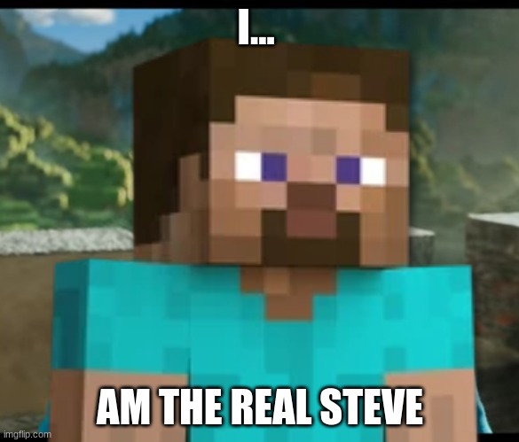 the REAL steve. | I... AM THE REAL STEVE | image tagged in i am steve,minecraft,minecraft movie,a minecraft movie,the minecraft movie,steve | made w/ Imgflip meme maker