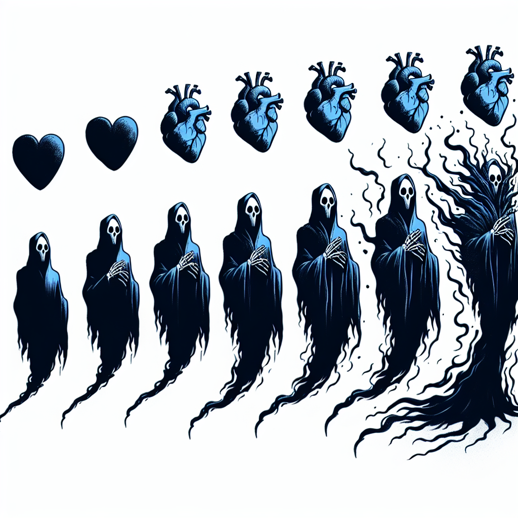 blue hearts turning into dementors Blank Meme Template