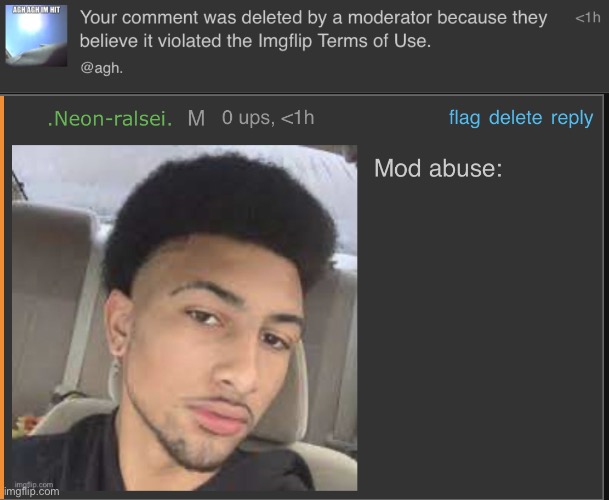 image tagged in mod abuse | made w/ Imgflip meme maker