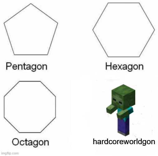 hardcoreworldgon | hardcoreworldgon | image tagged in memes,pentagon hexagon octagon,funny,minecraft,hardcore | made w/ Imgflip meme maker