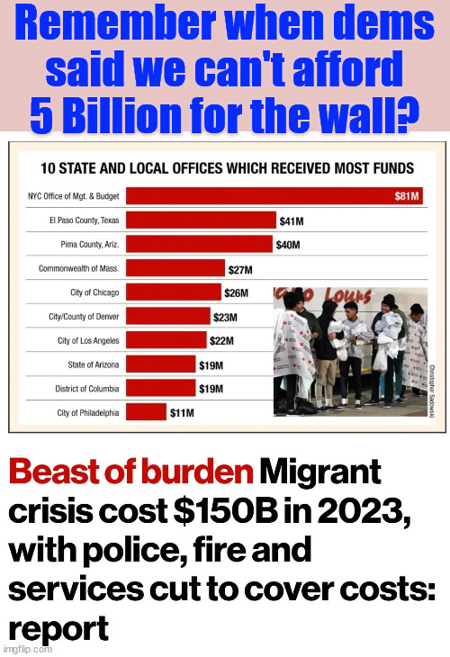 Remember when dems said we can't afford 5 Billion for the wall? | made w/ Imgflip meme maker