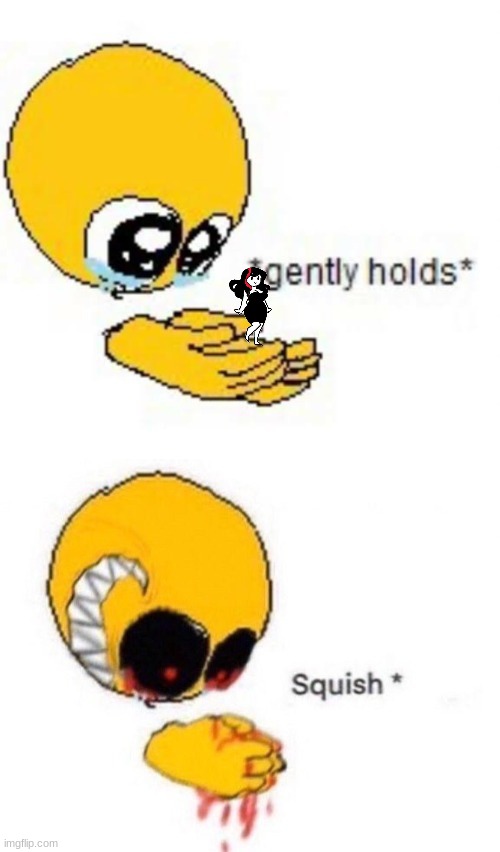 Gently holds squish | image tagged in gently holds squish | made w/ Imgflip meme maker