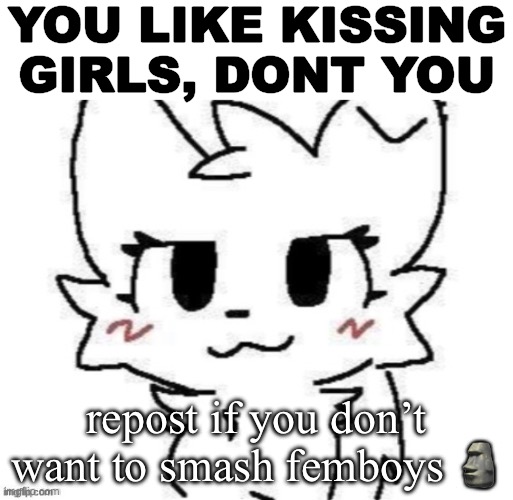 girlkisser | repost if you don’t want to smash femboys 🗿 | image tagged in girlkisser | made w/ Imgflip meme maker