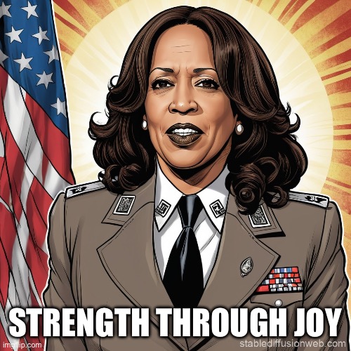 Kamala Strength through Joy | STRENGTH THROUGH JOY | image tagged in kamala strength through joy | made w/ Imgflip meme maker