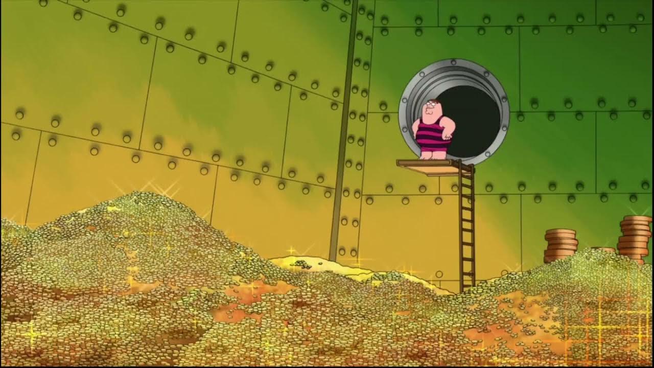 Peter jumping into pool of coins Blank Meme Template