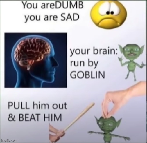 currently the goblin beats me | made w/ Imgflip meme maker