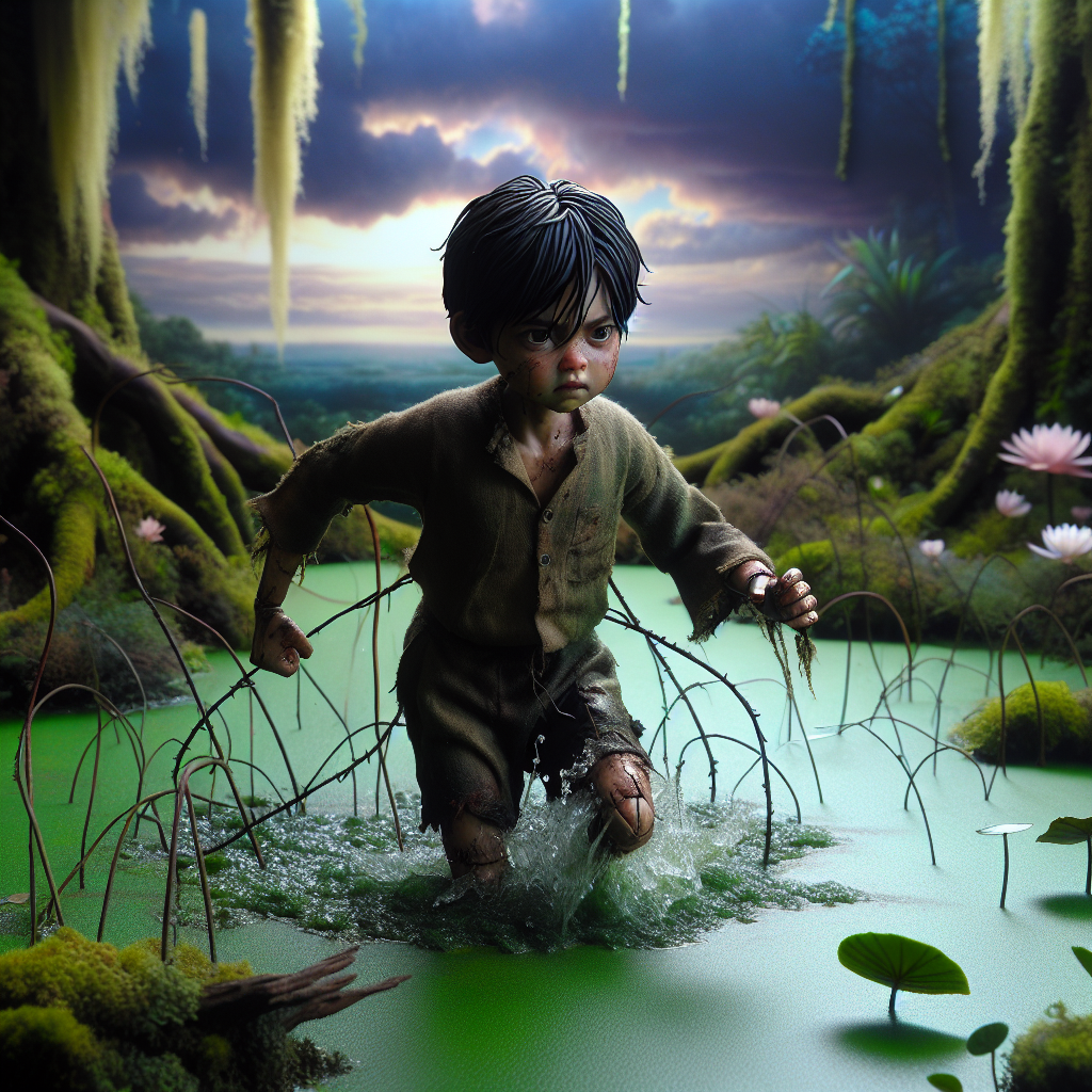 child emerging from a swamp Blank Meme Template