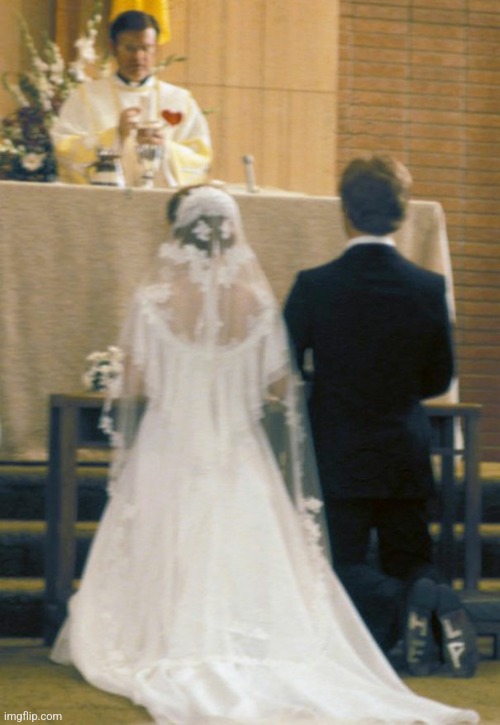 Me n who | image tagged in wedding bride and groom help | made w/ Imgflip meme maker