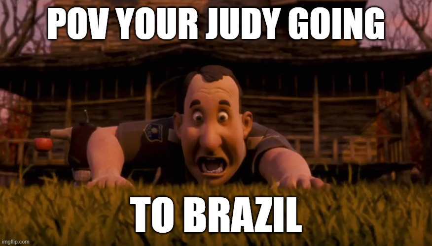 I'M GETTING JUDY! | POV YOUR JUDY GOING; TO BRAZIL | image tagged in meme,monster house,you're going to brazil,pov | made w/ Imgflip meme maker