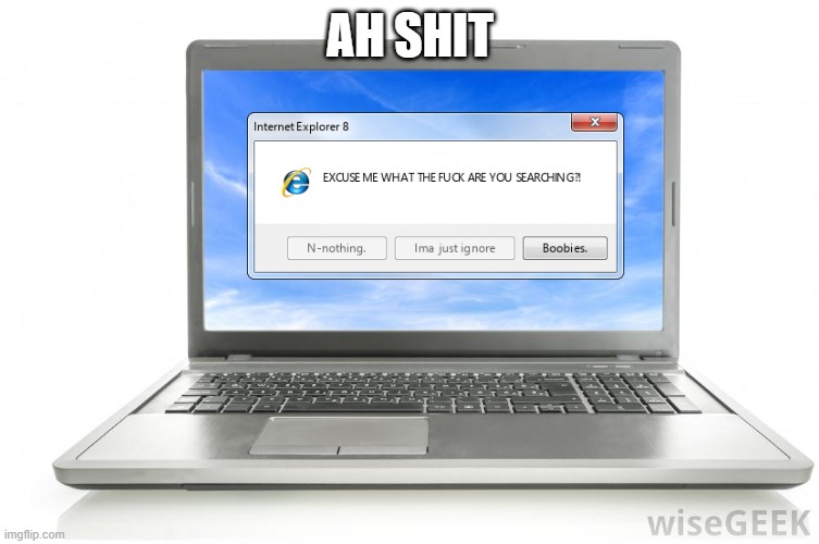 Another rare error!! | AH SHIT | image tagged in computer | made w/ Imgflip meme maker