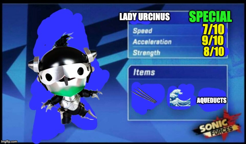 [UPDATED] Sonic Forces Meme Battle | SPECIAL; LADY URCINUS; 7/10; 9/10; 8/10; AQUEDUCTS | image tagged in updated sonic forces meme battle | made w/ Imgflip meme maker