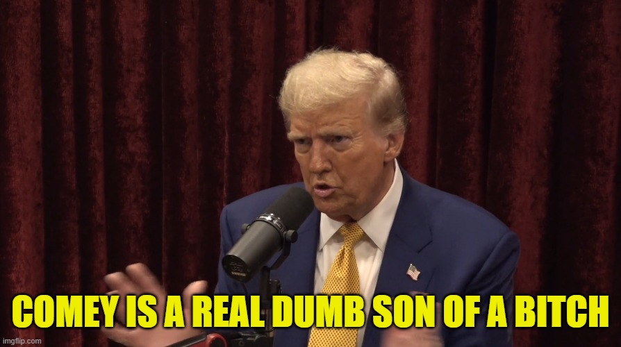 Trump on JRE | COMEY IS A REAL DUMB SON OF A BITCH | image tagged in joe rogan,trump,maga,make america great again,james comey,fbi director james comey | made w/ Imgflip meme maker