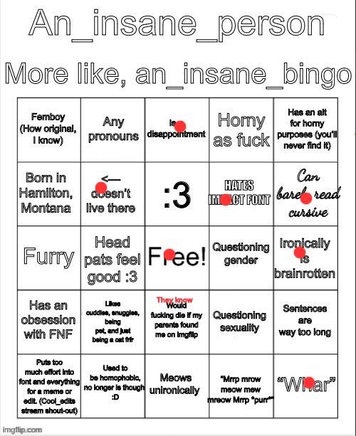 They know | image tagged in an_insane_bingo slight update | made w/ Imgflip meme maker