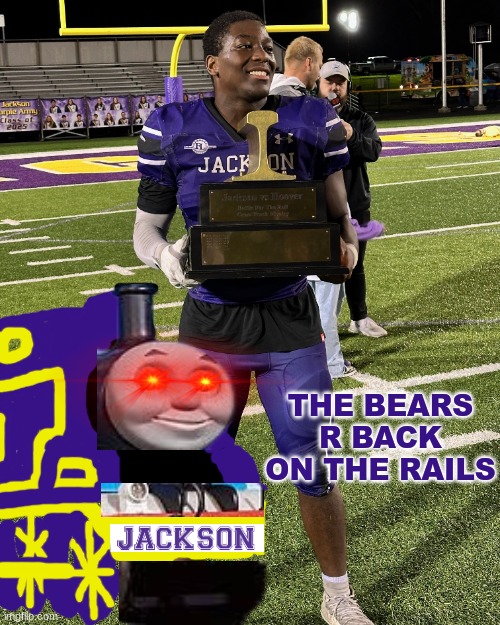 Hoover Vikings meme | THE BEARS R BACK ON THE RAILS | image tagged in memes,football,hahaha,polar bear,vikings,funny memes | made w/ Imgflip meme maker