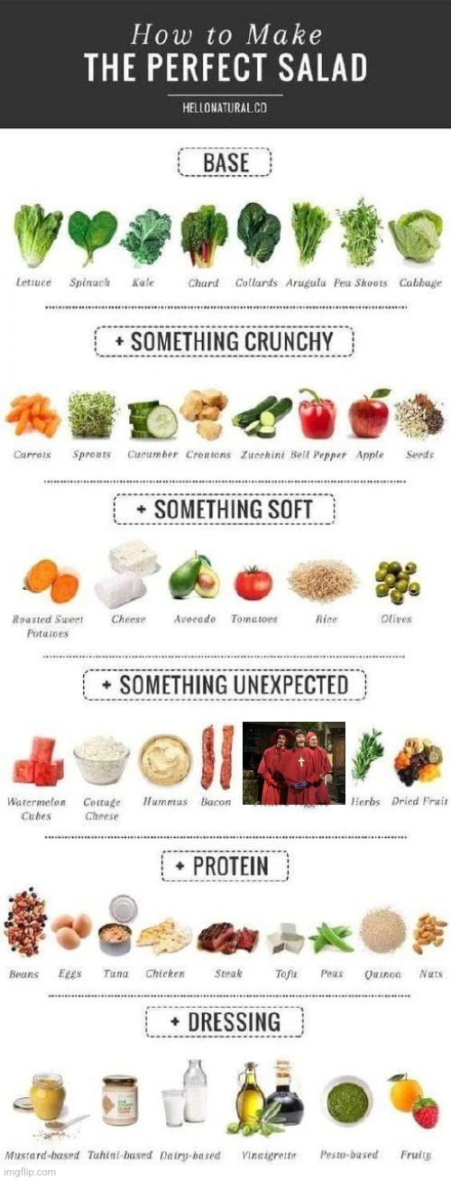 Perfect salad | image tagged in funny,salad,monty python | made w/ Imgflip meme maker